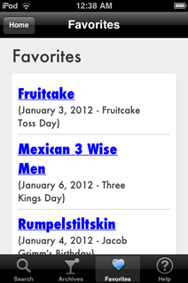 Favorites screenshot